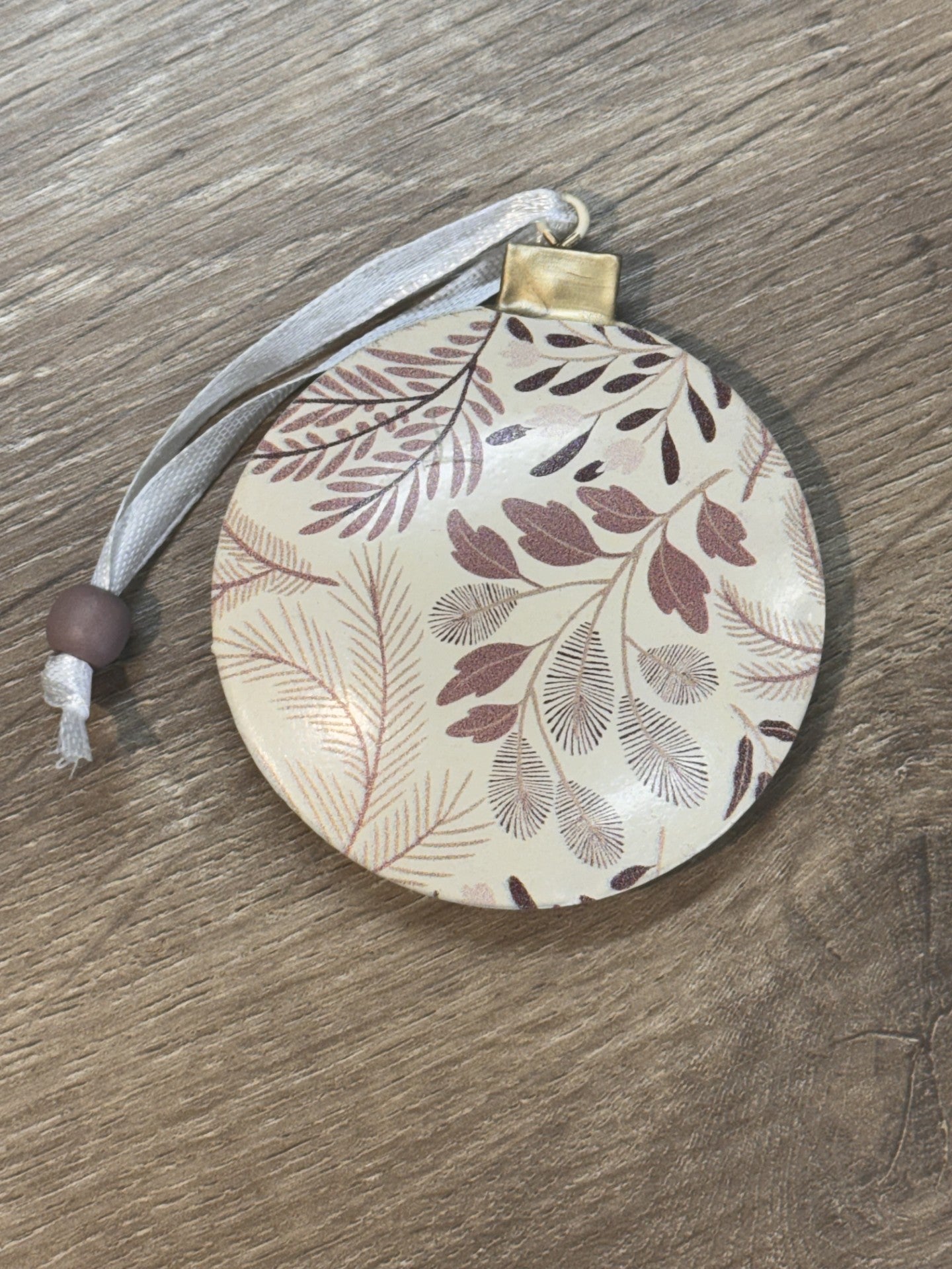 Set of 4x Floral Metal Baubles - 7cm