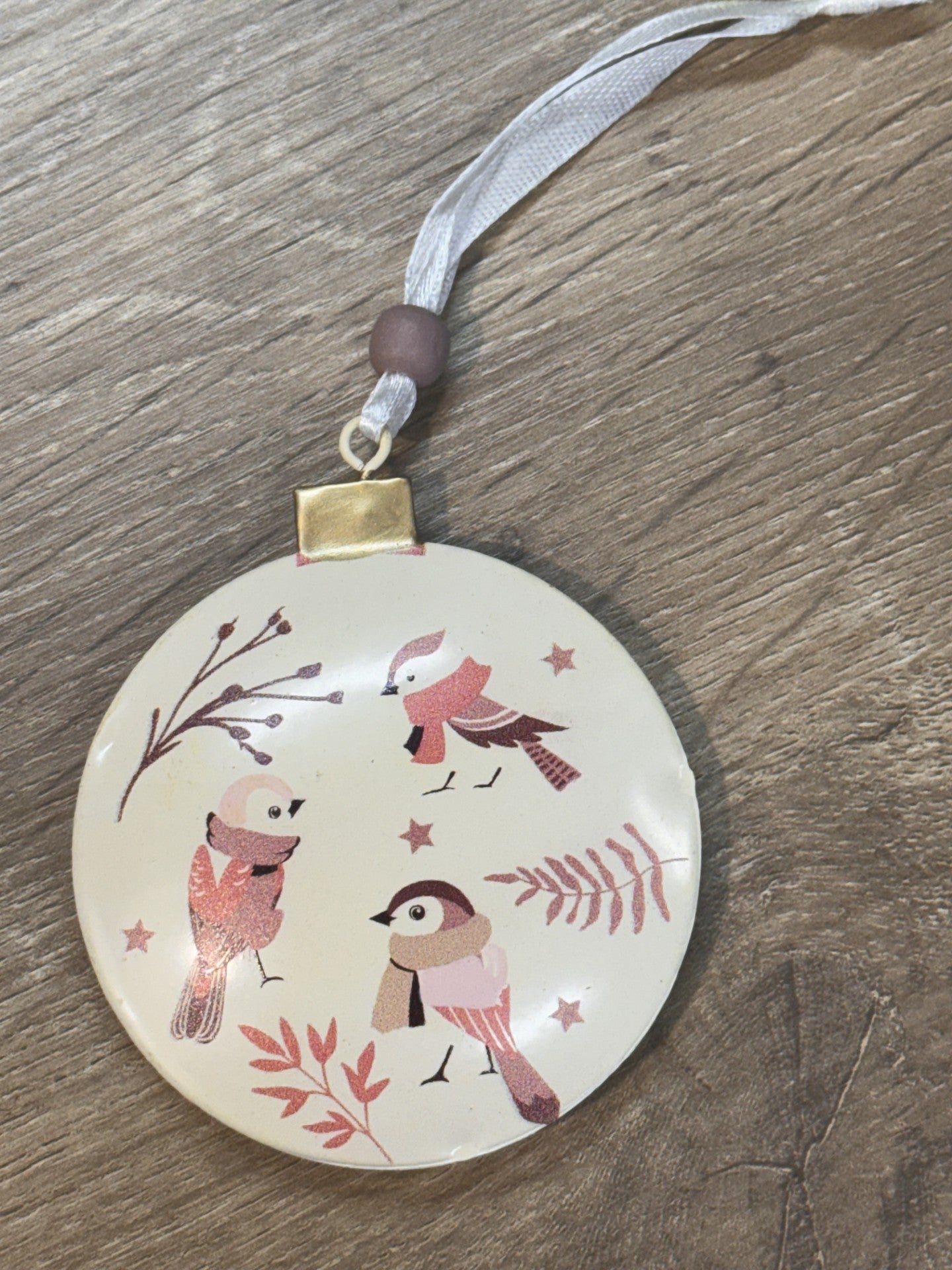 Set of 4x Floral Metal Baubles - 7cm