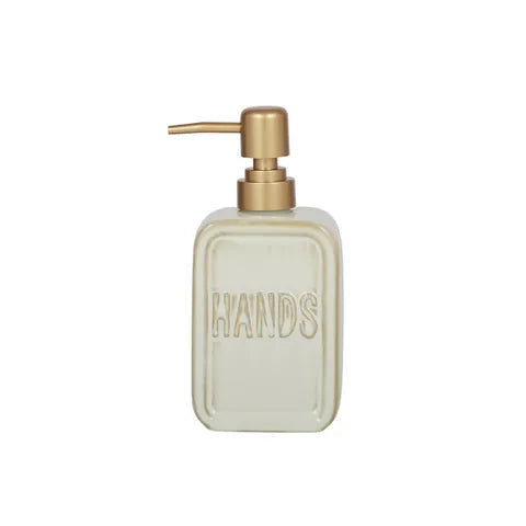 Ceramic Hand Soap Dispenser 8.5x18cm Ivory