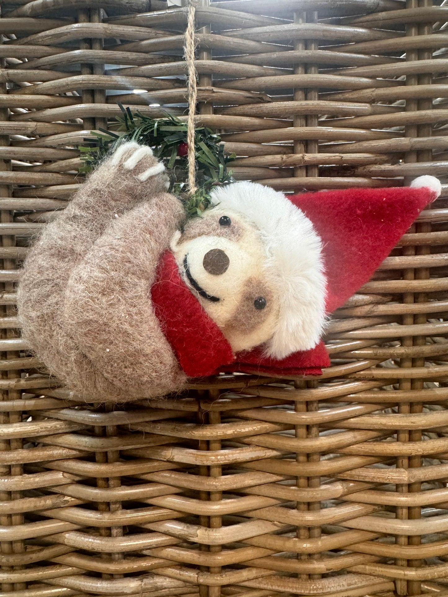 Sloth with Wreath Hanging Ornament -19cm