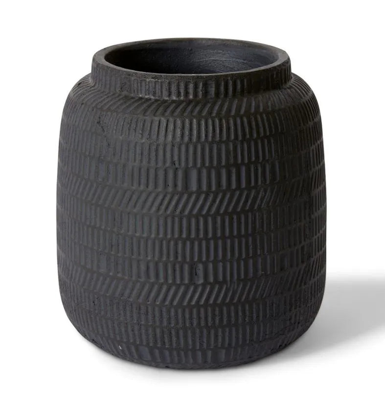 terrell ceramic pot planter Terrell Black Pot – All About Furniture & Decor