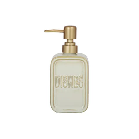Ceramic Dishes Soap Dispenser 8.5x18cm Ivory